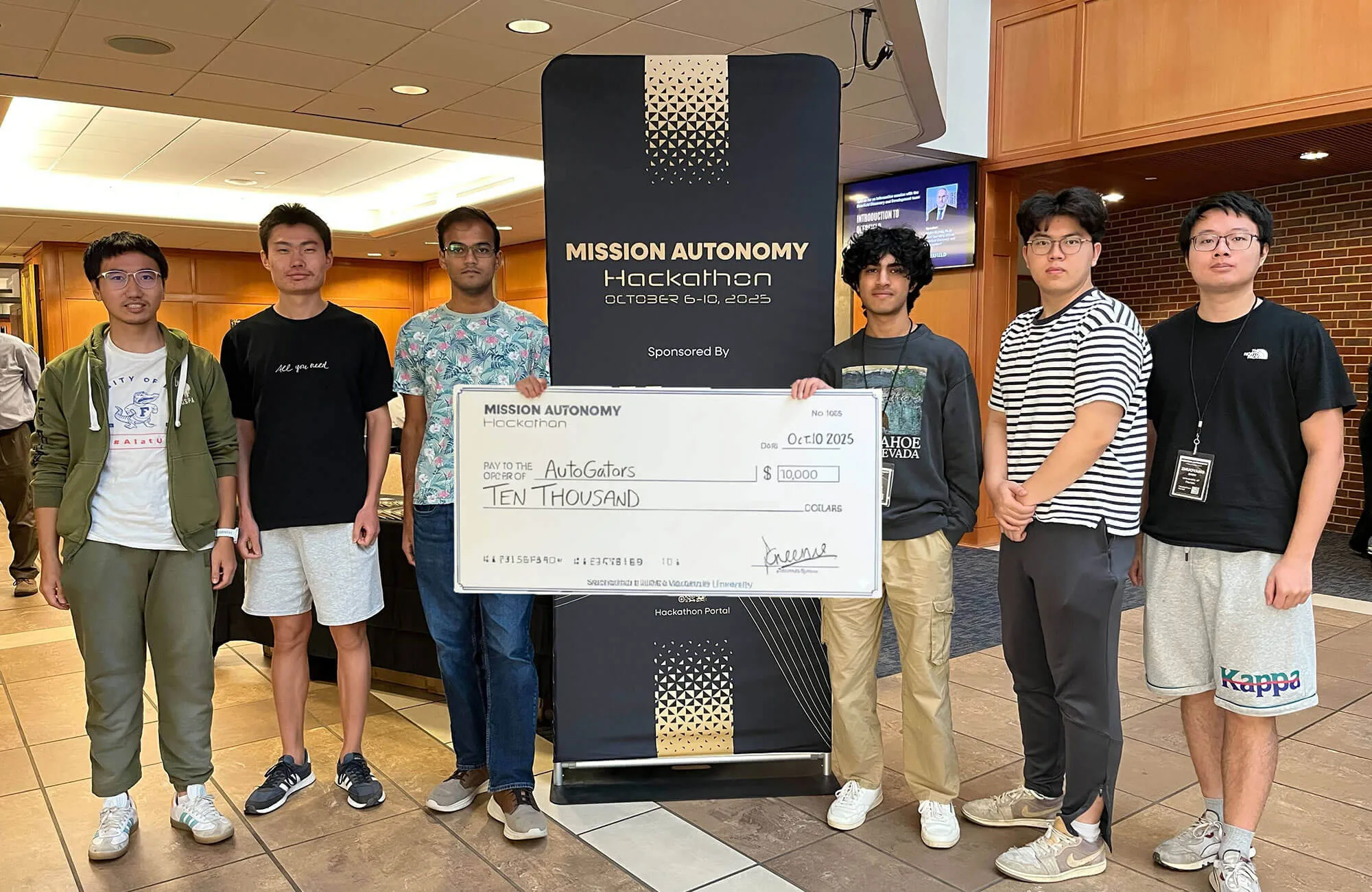 UF’s AutoGators team earned the Most Innovative Solution award and a $10,000 prize at the Mission Autonomy Hackathon in October. Photo courtesy of AutoGators